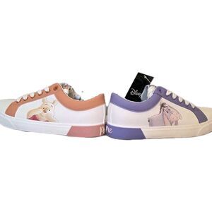 Womans Size 7 Winnie The Pooh EEYORE Orange Purple Low Top Court Sneakers
